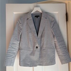 Ann Taylor Black and White Striped Blazer